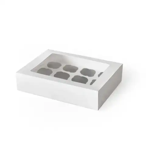 Caja para 12 Cupcakes Blanca