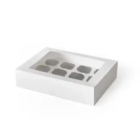 Caja para 12 Cupcakes Blanca