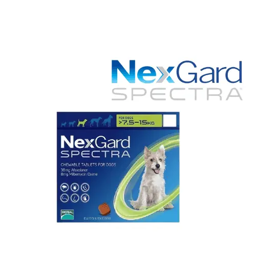 Nexgard Spectra 7.6 a 15 Kg Caja x 3 Comprimidos