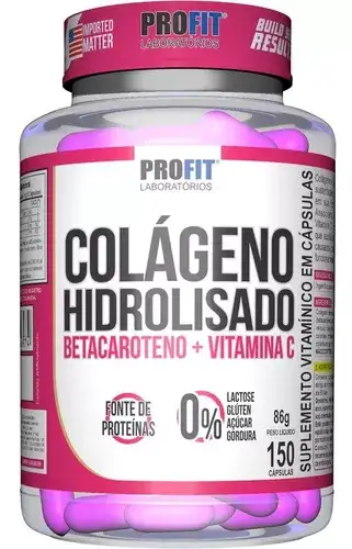 Colágeno Hidrolizado C/ Beta. + Vit C 150caps - Profit Labs