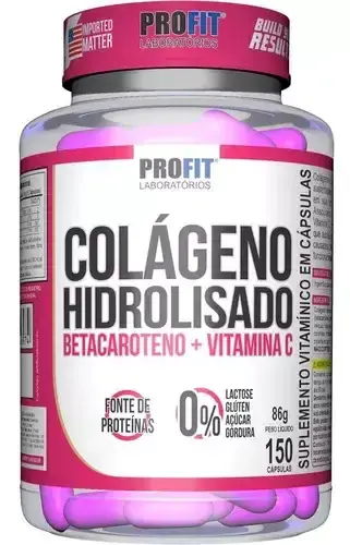 Colágeno Hidrolizado C/ Beta. + Vit C 150caps - Profit Labs