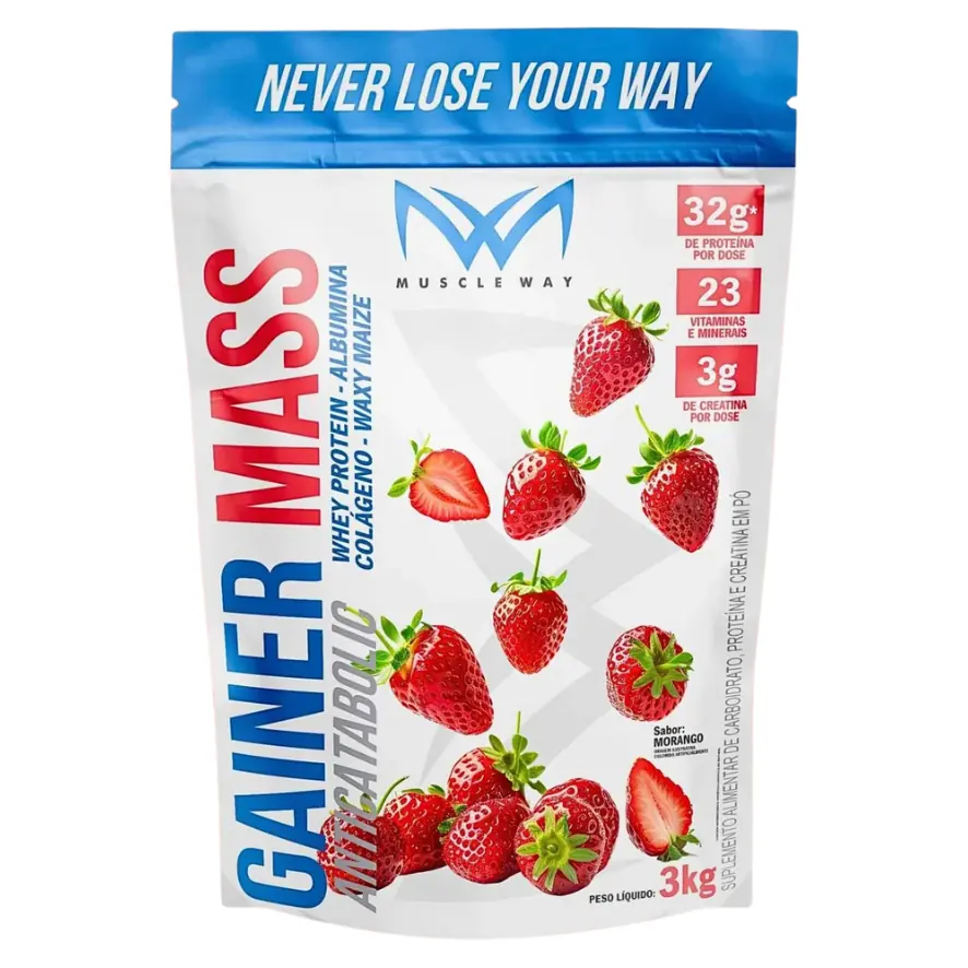 MASS GAINER MUSCLEWAY 3kg FRUTILLA