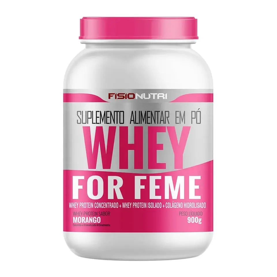 Whey for feme FisioNutri 900g FRUTILLA
