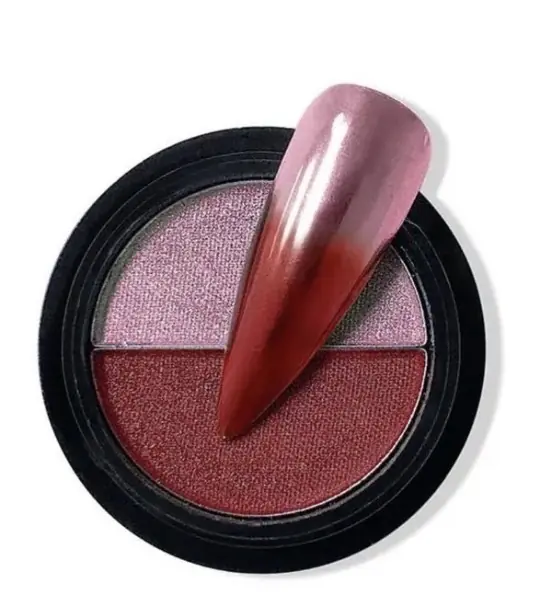 Polvo espejo - Rojo + Rosa