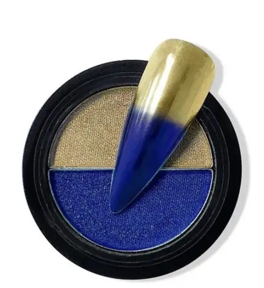 Polvo espejo Azul + Dorado