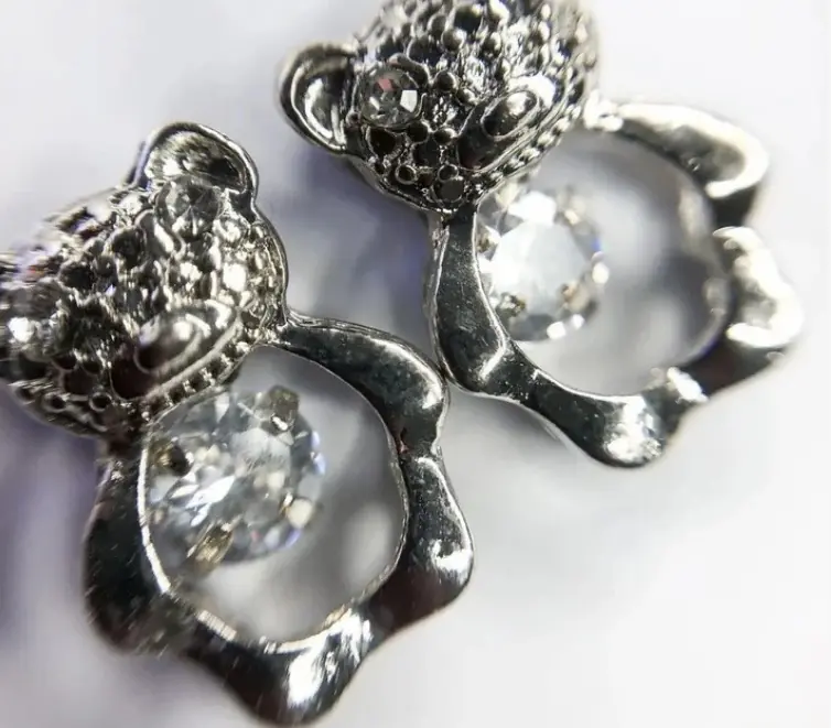 Charms - Ositos oval- Plateado x2u