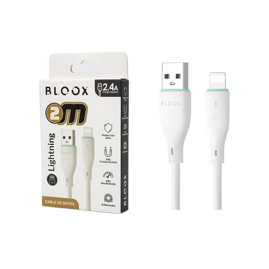 Cable de Datos BLOOX USB A a Lightning PVC 200cm