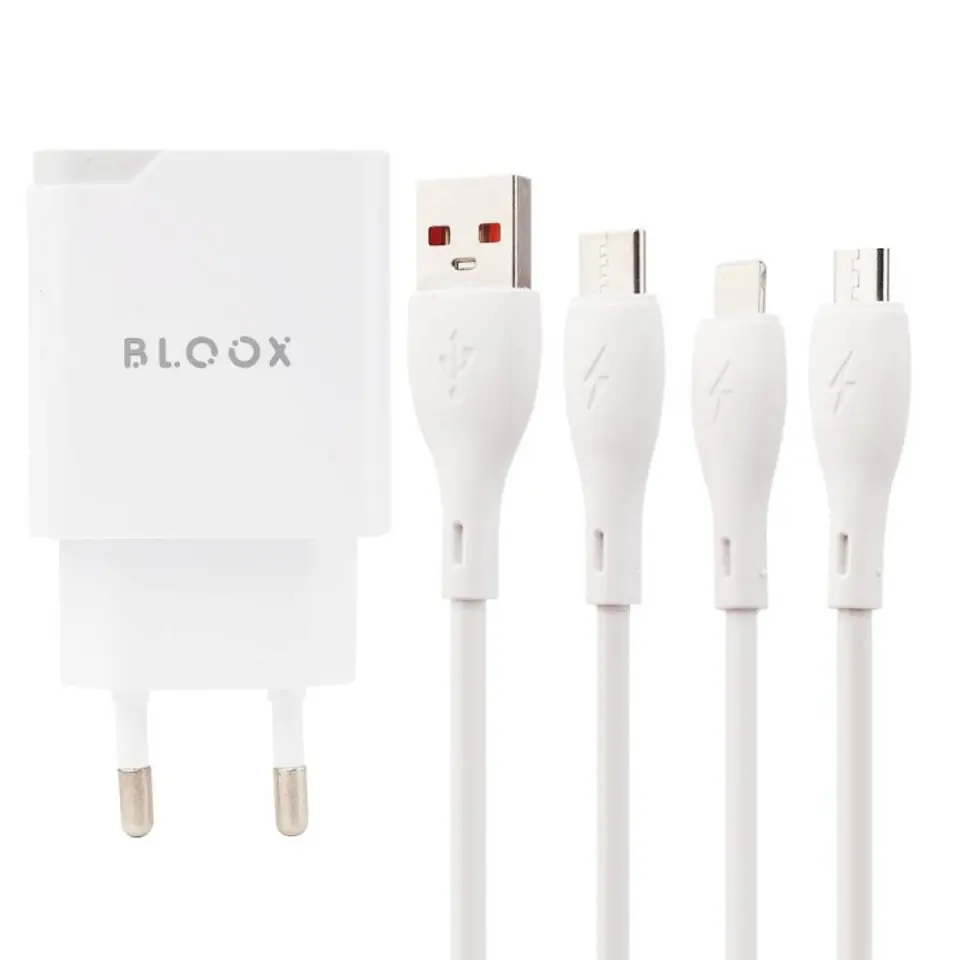 Cargador BLOOX 2 USB 3. 1A + Cable Lightning (BL-TCA-L4)