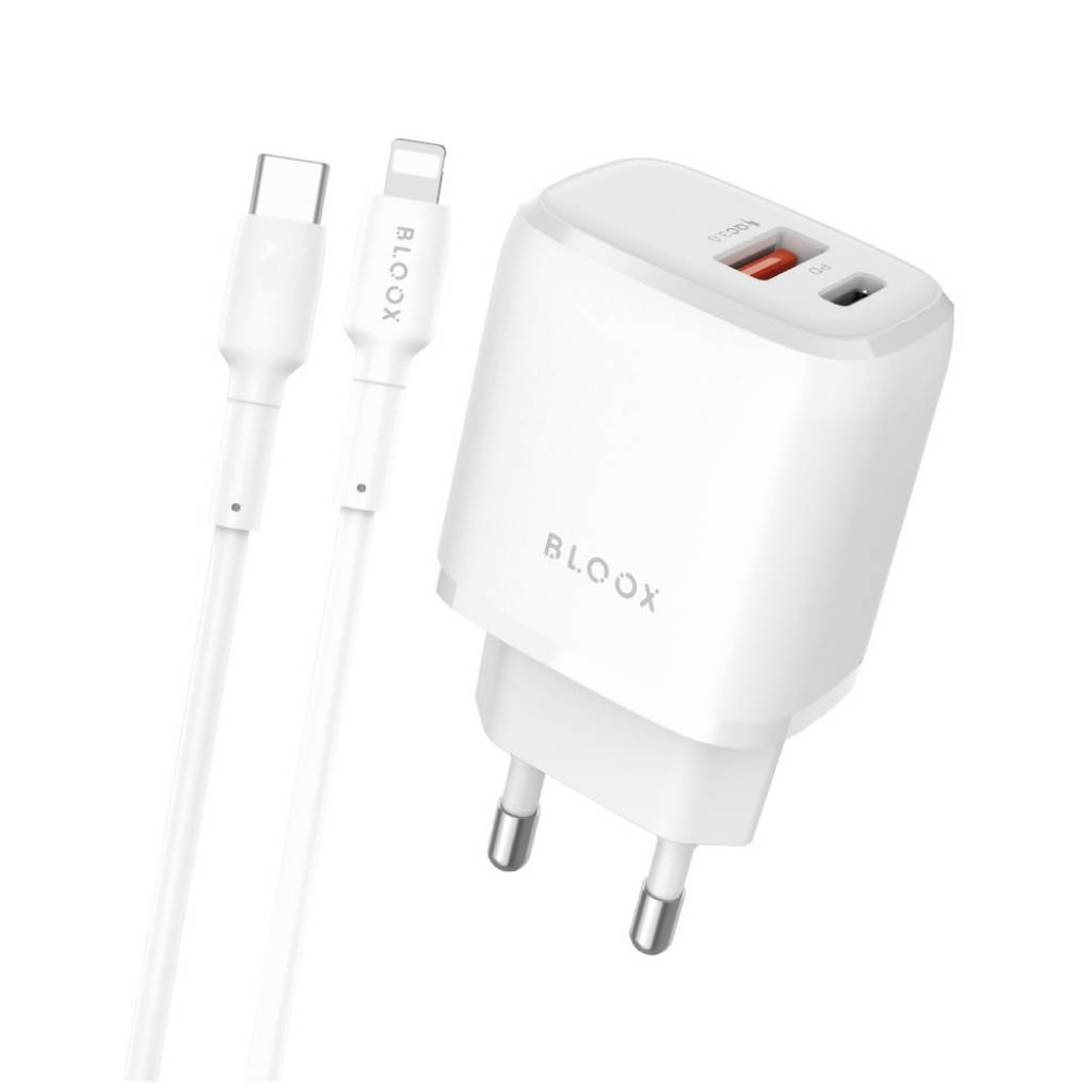 Cargador BLOOX A+C 3A Cable Tipo C a Lightning 30W