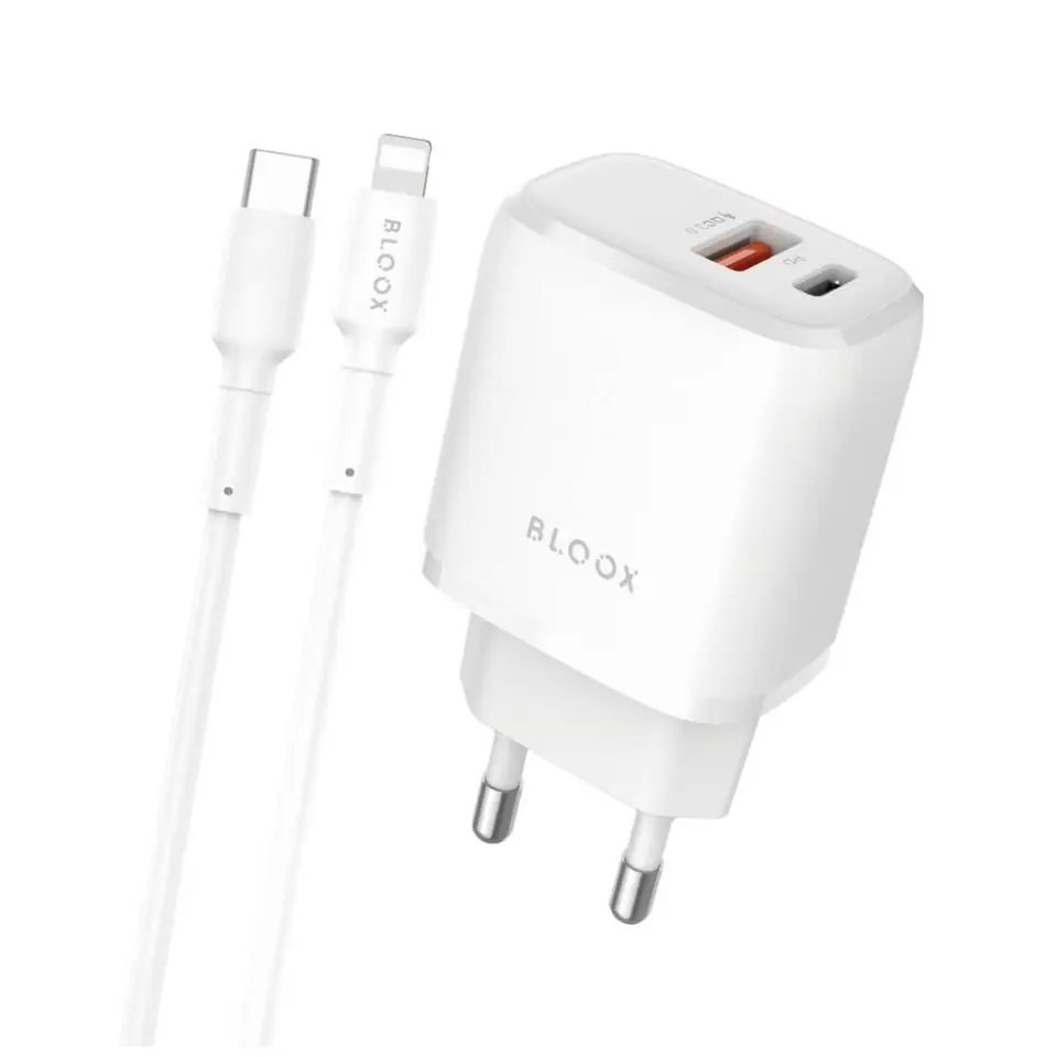 Cargador BLOOX A+C 3A Cable Tipo C a Lightning 30W
