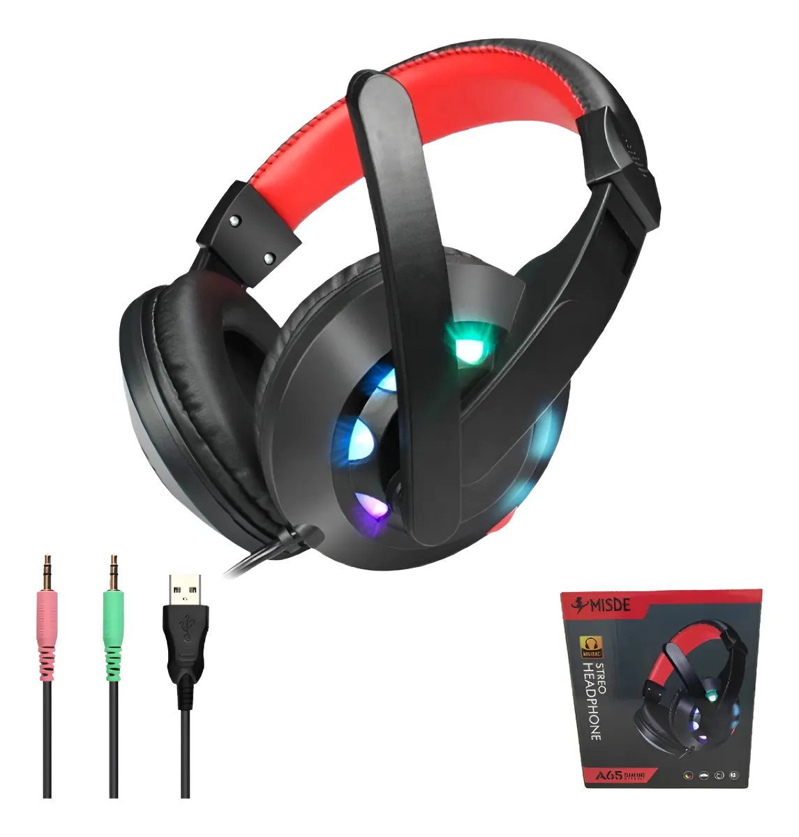 Auricular gamer misde a65 con micrófono y led