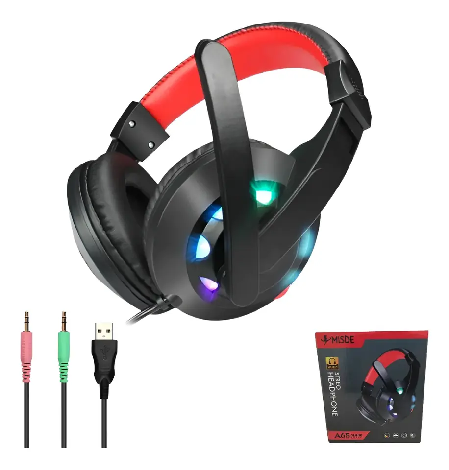 Auricular gamer misde a65 con micrófono y led