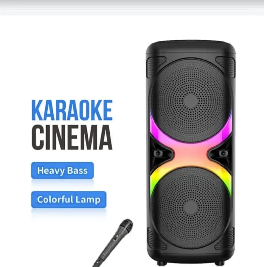 Parlante Karaoke abs 6202 doble altavoz 6.5 rgb con micrófono