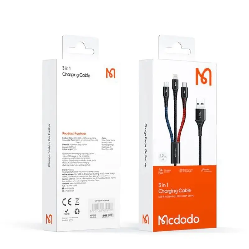 Cable MAMBA 3 en 1 12m (CA-6960)