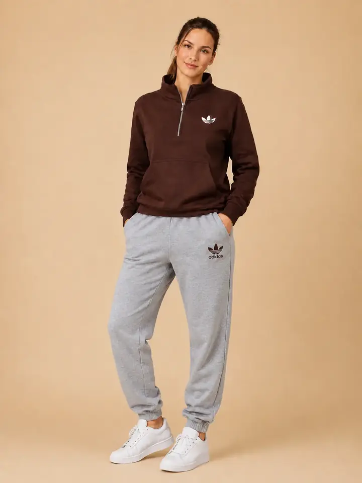 Conjunto Deportivo Chocolate & Gris Melange
