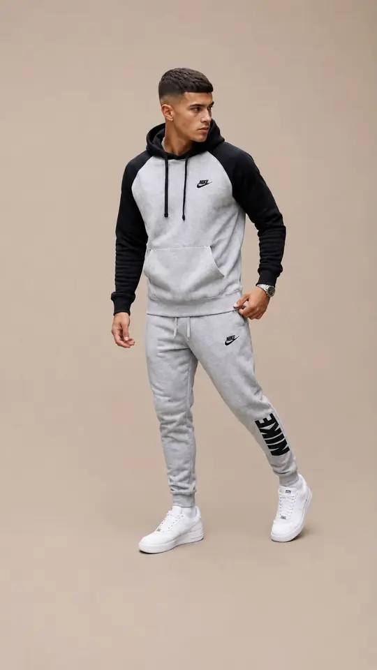 Conjunto Deportivo Gris Melange & Negro