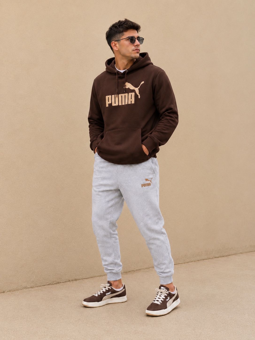 Conjunto Deportivo chocolate & gris