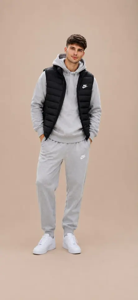 Conjunto Deportivo Gris con Chaleco