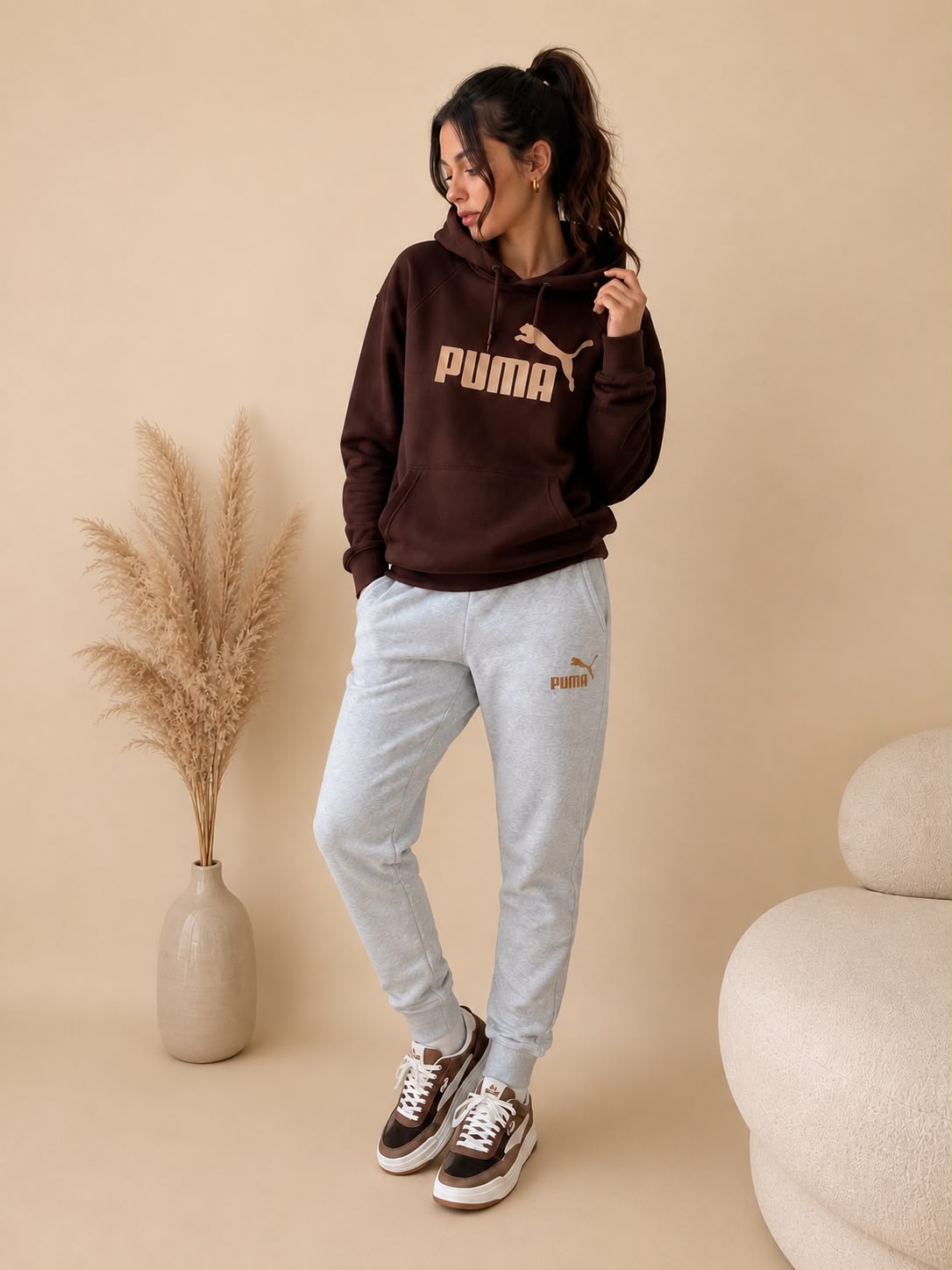 Conjunto Deportivo Chocolate & Gris Melange