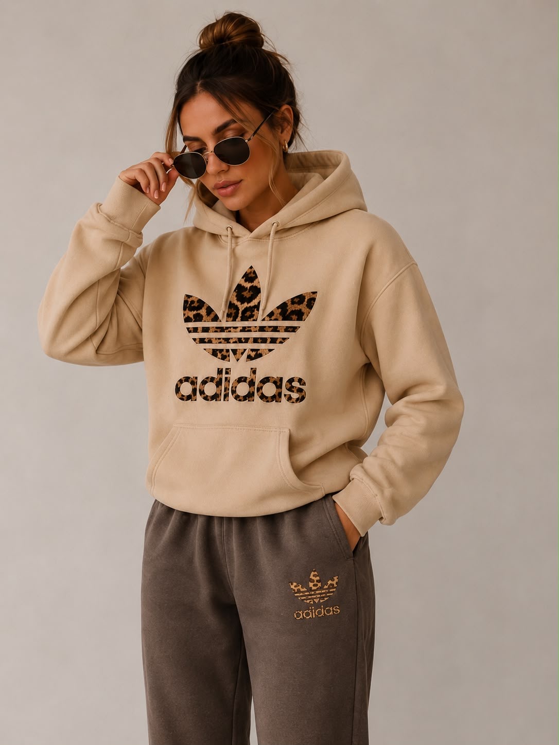 Conjunto Deportivo Beige & Chocolate Animal Print 🤎