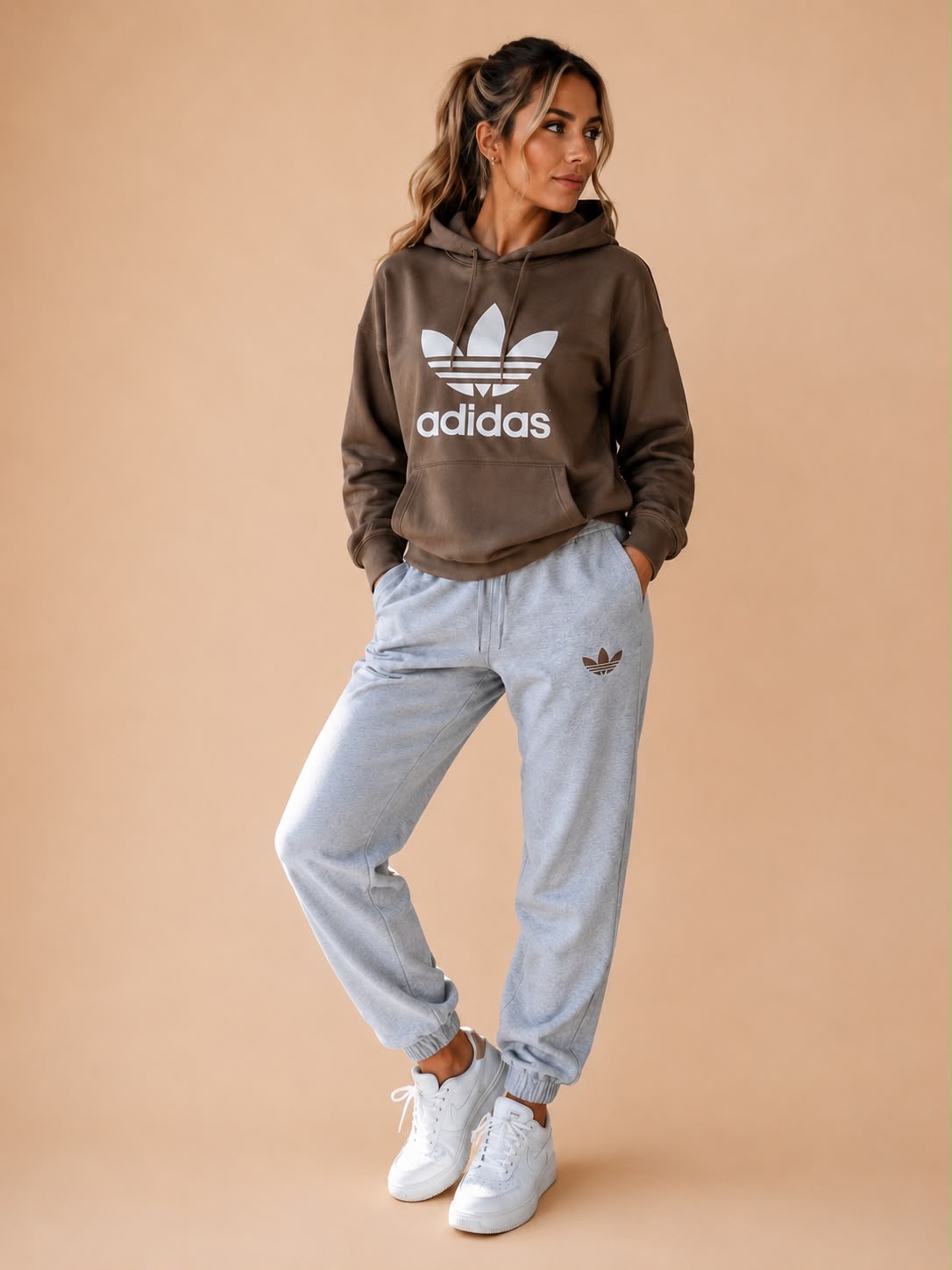 Conjunto Deportivo Chocolate & Gris Melange