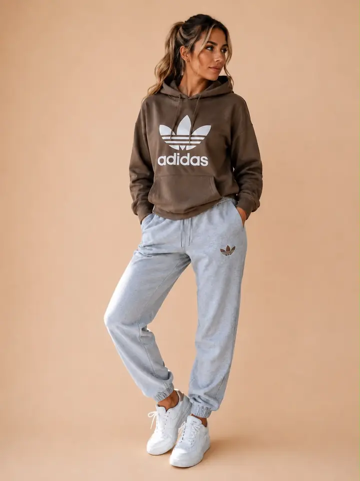 Conjunto Deportivo Chocolate & Gris Melange