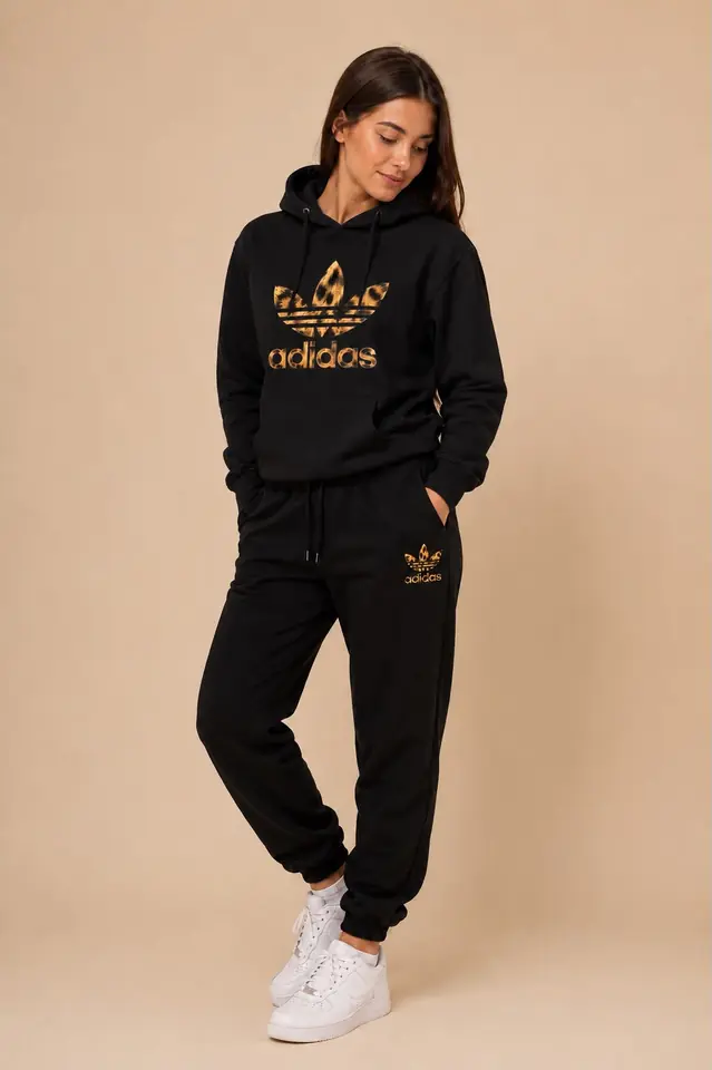 Conjunto Deportivo Negro animal print