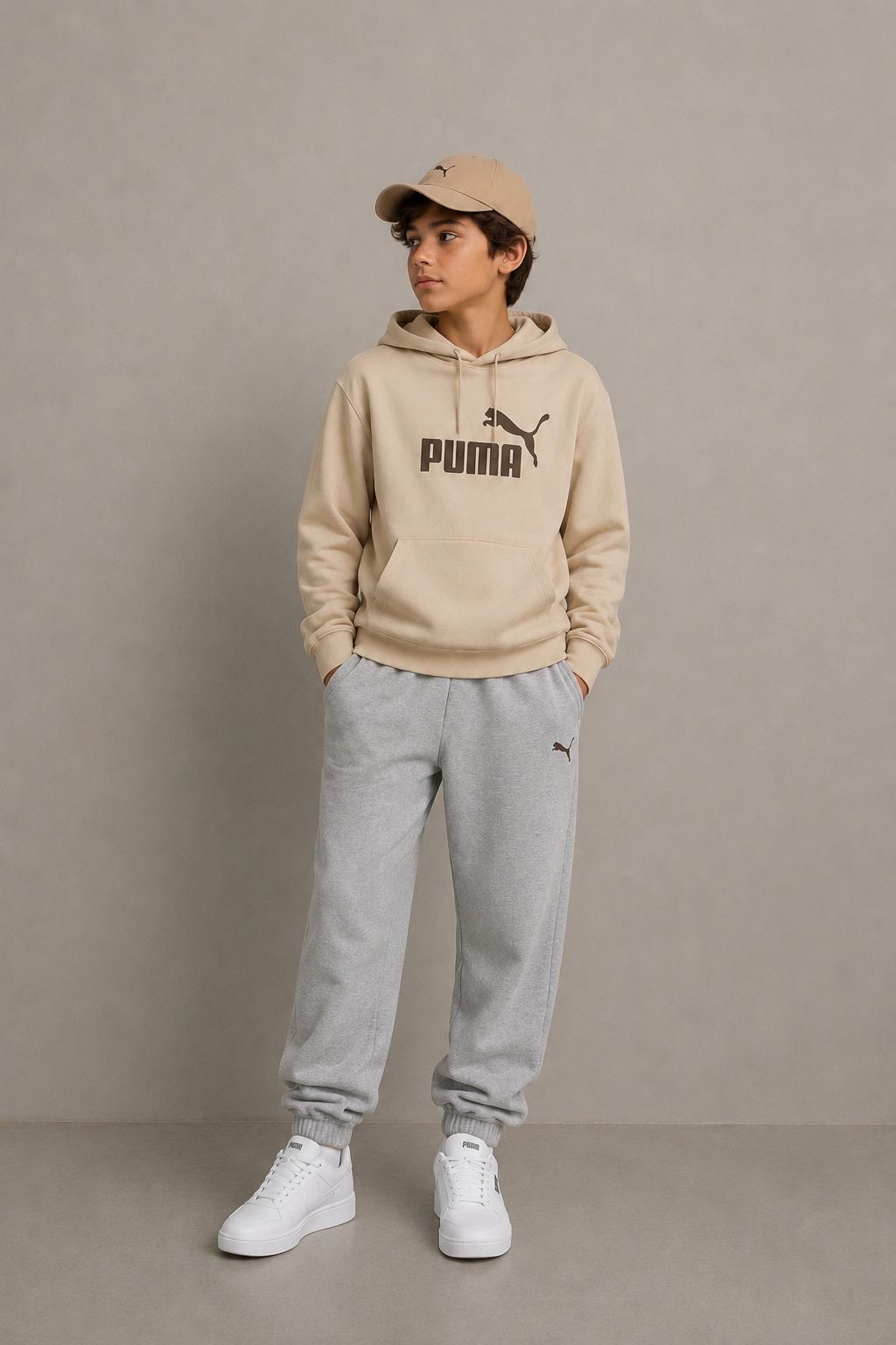 Conjunto Deportivo Infantil Beige & Gris