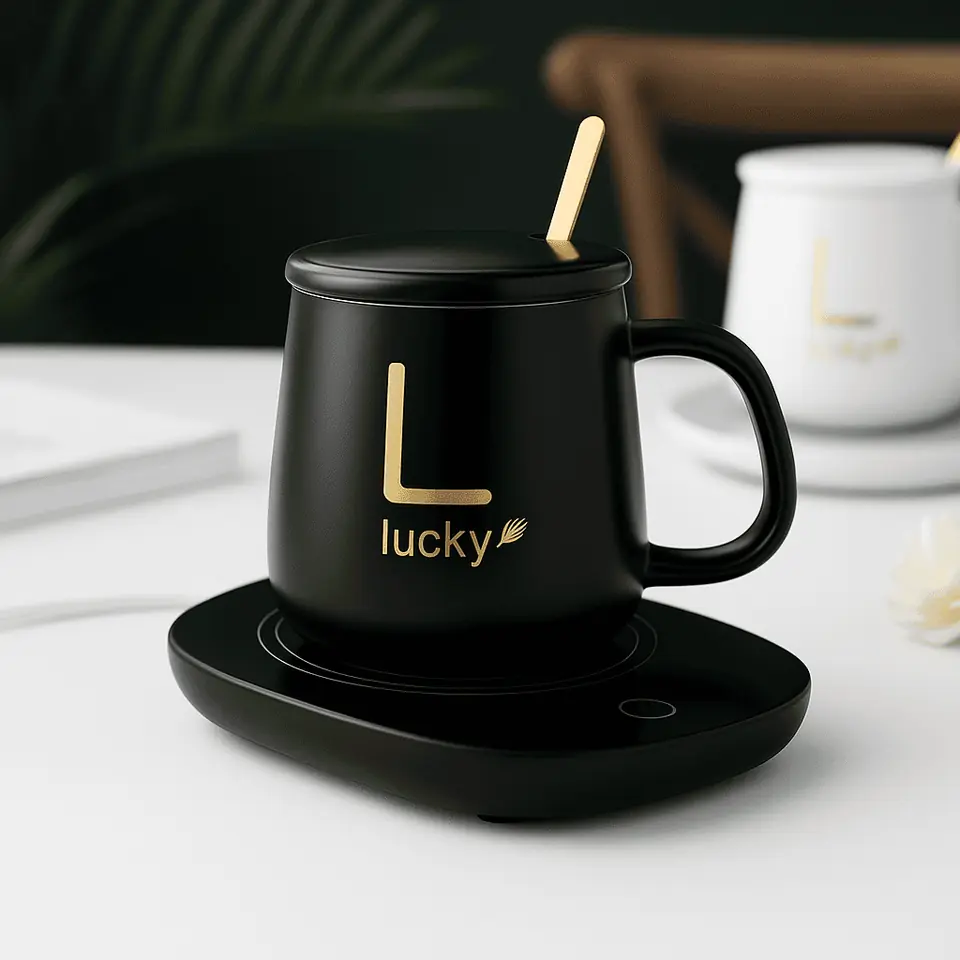 Taza ceramica con calentador USB