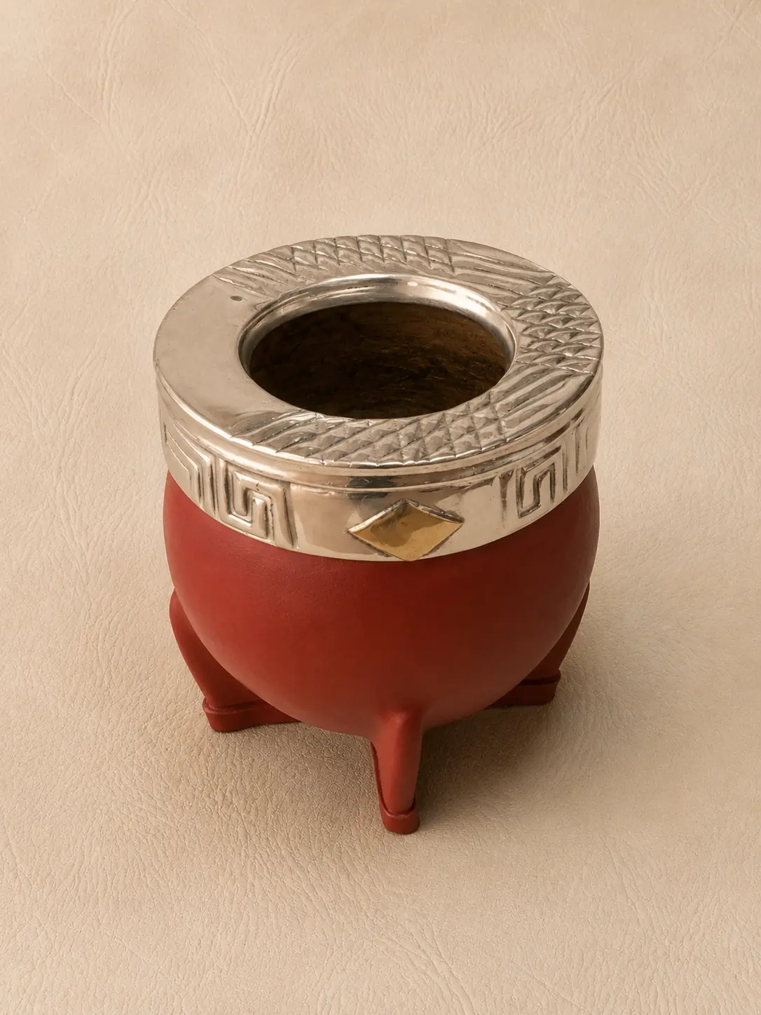 Mate Imperial Ceramica en Alpaca Color Bordo