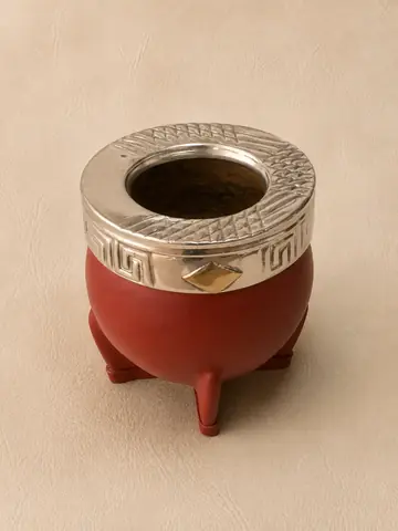 Mate Imperial Ceramica en Alpaca Color Bordo