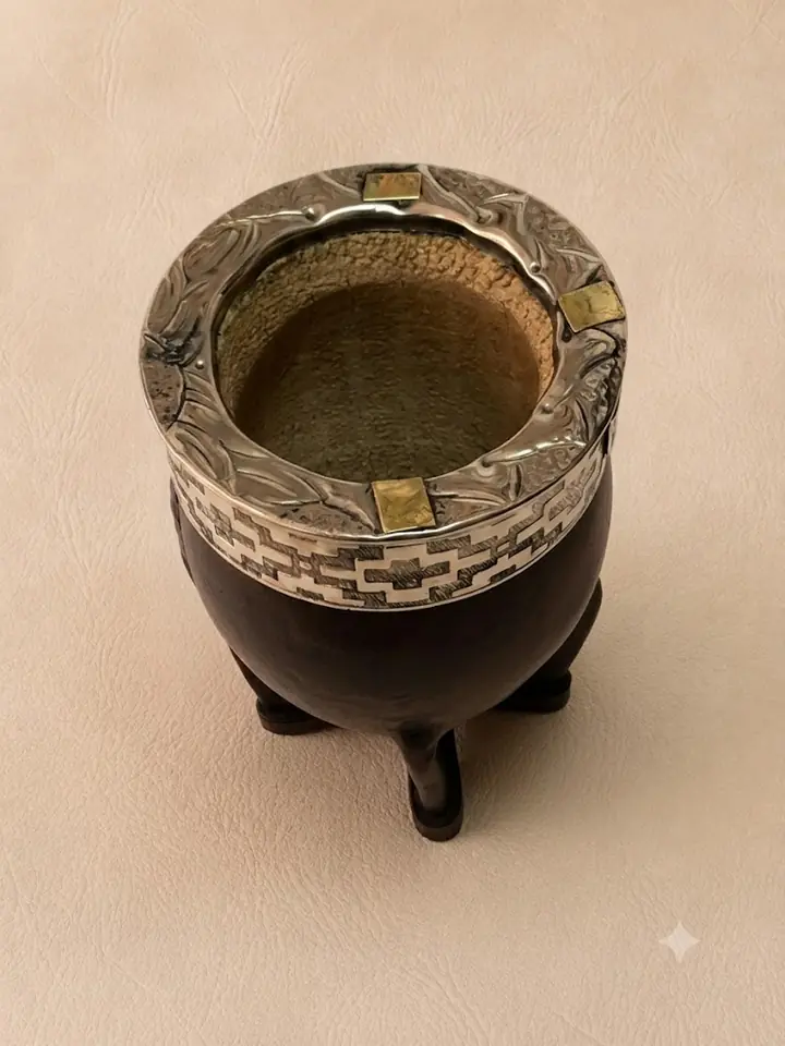 Mate Imperial de Calabaza con Apliques en Bronce