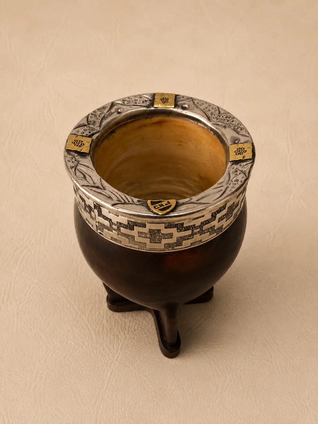 Mate Imperial de Calabaza con APlique en Bronce de Nacional