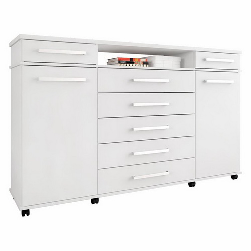 COMODA 7 CAJONES 2 PUERTAS LONDON BLANCO