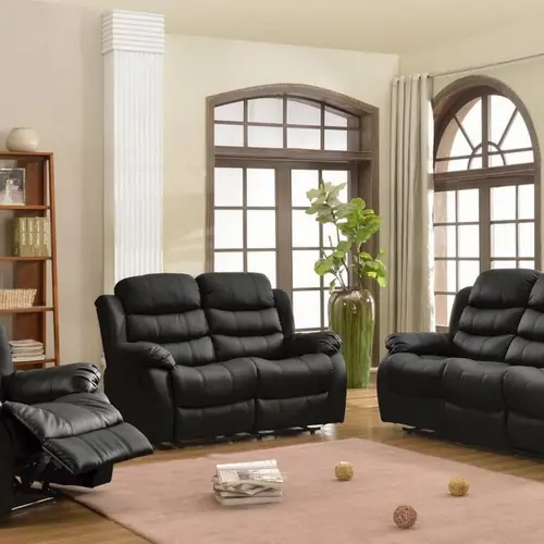 SILLON RECLINABLE BEVERLY 3 CUERPOS NEGRO