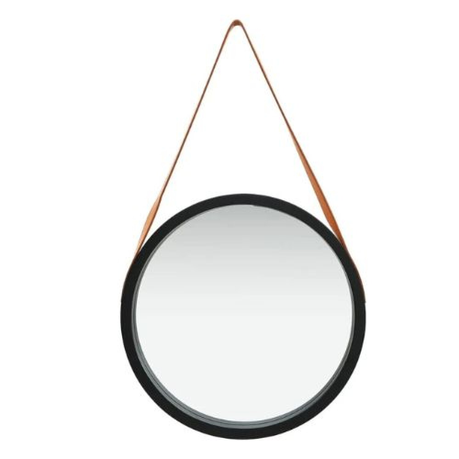 ESPEJO DE PARED CON COLGANTE DE CUERO 52CM