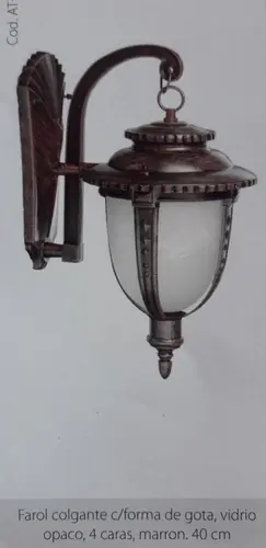 FAROL COLGANTE VIDRIO OPACO 41CM