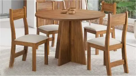 COMEDOR SLIN B IMBUIA 4 SILLAS BRISA PASTEL