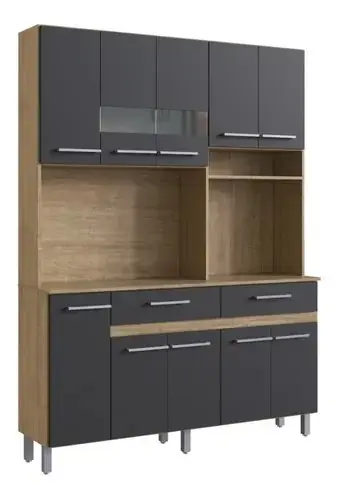 KIT DE COCINA 1480 10P 2CAJ NOGUEIRA GRAFITO COD 611-01