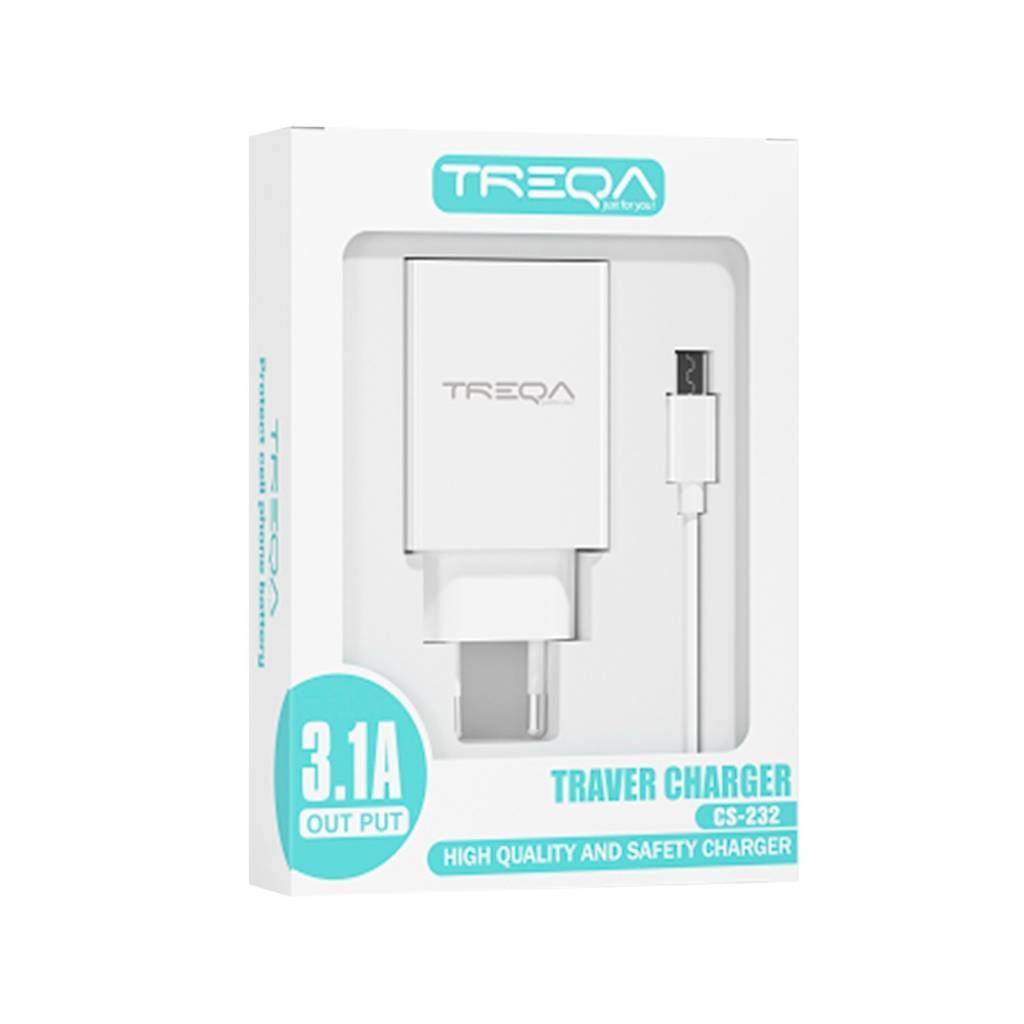 CARGADOR CON CABLE TREQA TIPO C RAPIDO CS232-C