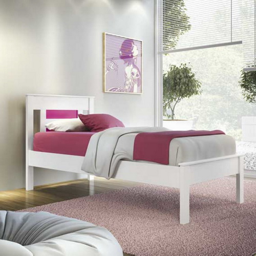 CAMA 1 PLAZA BLANCO FUCCIA
