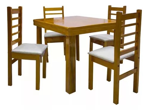 JUEGO DE COMEDOR 4 SILLAS MOD FOUR MIEL