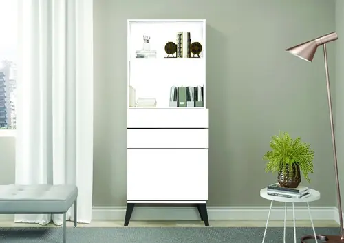 BIBLIOTECA RETRO CON PUERTA BLANCO COD 736