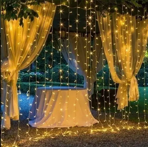 CORTINA 200 LUCES LED 2X2M 220V 8 FUNCIONES
