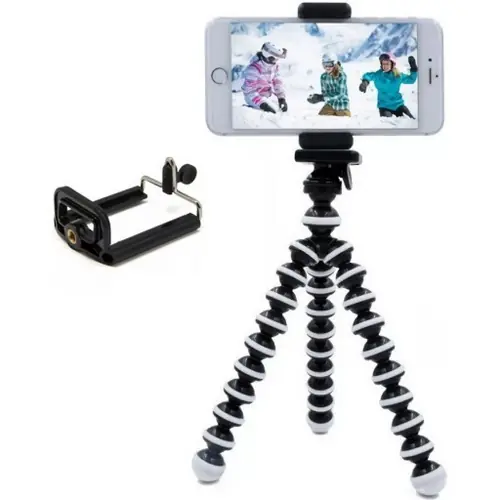 MINI TRIPODE SPIDER SUPER FLEXIBLE 15CM + ADAPTADOR UNIVERSAL CELULARES