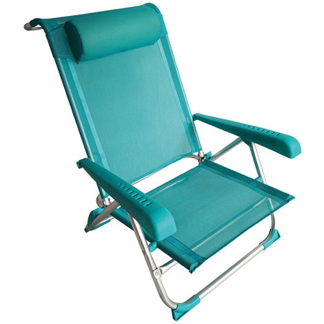 SILLA PLAYERA DE ALUMINIO VERDE BAJA