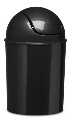 PAPELERA RATAN 5L CON TAPA NEGRA