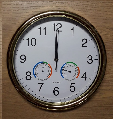 RELOJ DE PARED TERMOSTATO E HIGROMETRO 30CM