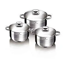 JUEGO DE 3 OLLAS NIZA ACERO INOX CON TAPA
