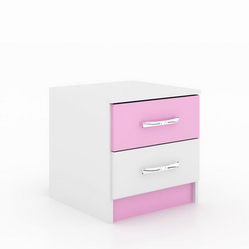 MESA DE LUZ INFANTIL BLANCO ROSA
